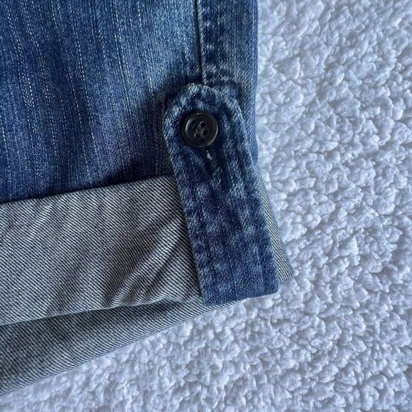 liz claiborne Shorts Women's Denim Jean Size 8 Sloan Blue Cuffed Medium Wash - Picture 8 of 9